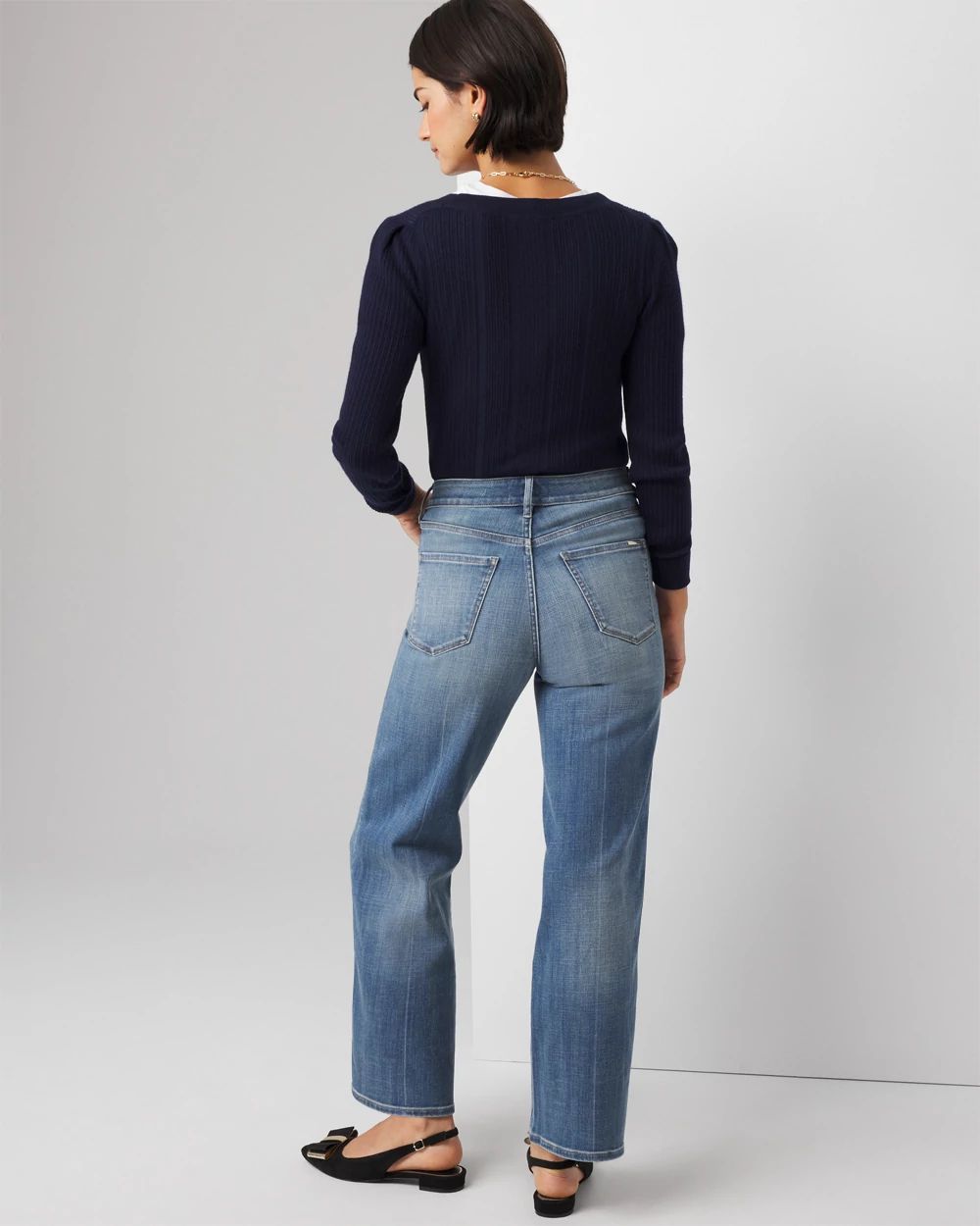 KHOKI　\"Wide-leg cropped pants 　col.Navy High-Waisted Fashion Wide-Leg Cropped Leggings | Old Navy